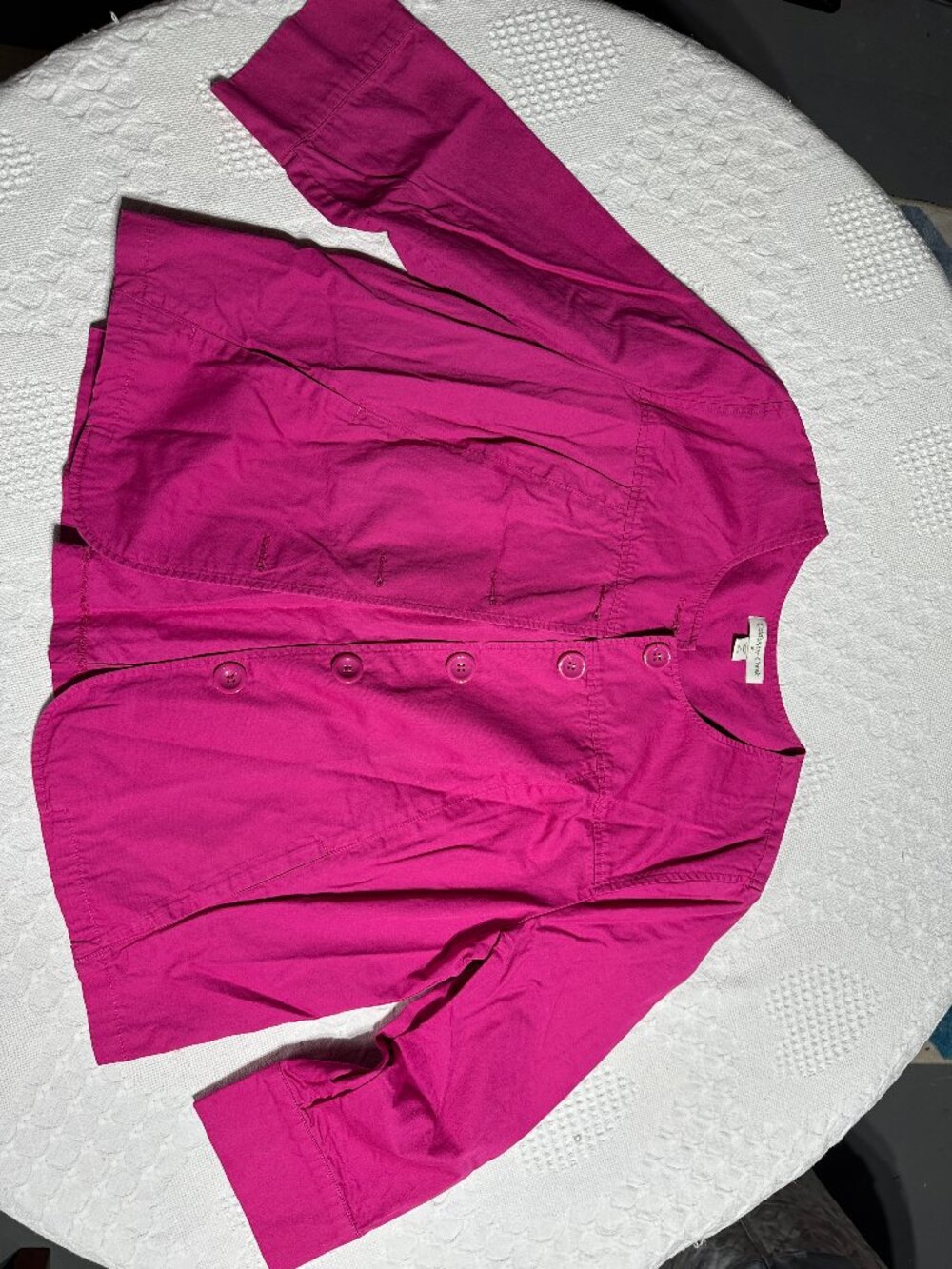 Coldwater Creek Fuchsia Pink Swing Jacket Button Front M 10-12